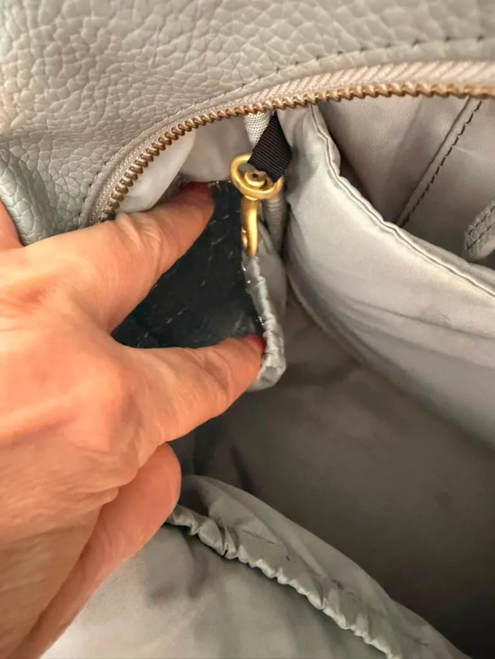 Freshly Picked Gray Vegan Leather Diaper Backpack 10 Pocket Changing Bag